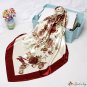 Silk scarf female new simulation silk moon season printing small square scarf shawl