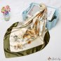 Silk scarf female new simulation silk moon season printing small square scarf shawl