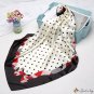 Simulation silk small square scarf female new polka dot print silk scarf shawl scarf box