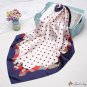 Simulation silk small square scarf female new polka dot print silk scarf shawl scarf box