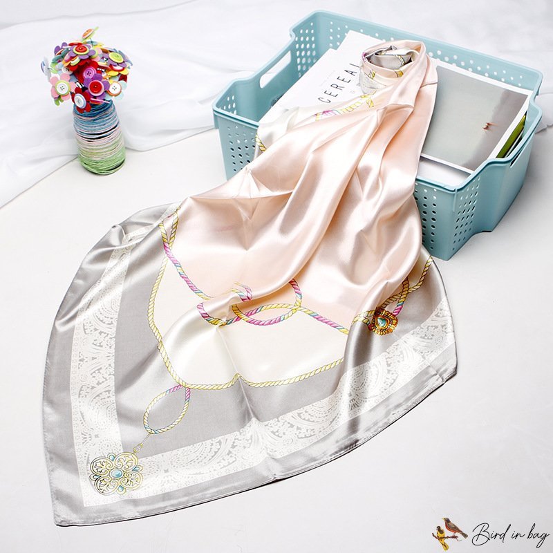 Square scarf female new simulation silk scarf printing headscarf shawl scarf 90cm