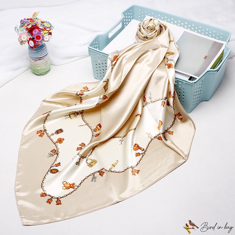 Silk scarf female 90 * 90CM new simulation silk square scarf printing scarf shawl headscarf