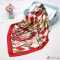 Simulation silk scarf female new water ripple print small square scarf shawl pattern scarf