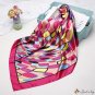Simulation silk scarf female new water ripple print small square scarf shawl pattern scarf