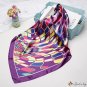 Simulation silk scarf female new water ripple print small square scarf shawl pattern scarf