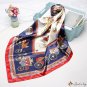 Square scarf female new simulation silk scarf carriage print shawl scarf headscarf