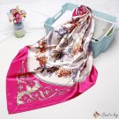 Silk scarf female new simulation silk vintage carriage print square scarf shawl headscarf