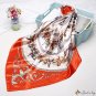 Silk scarf female new simulation silk vintage carriage print square scarf shawl headscarf