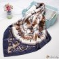 Silk scarf female new simulation silk vintage carriage print square scarf shawl headscarf