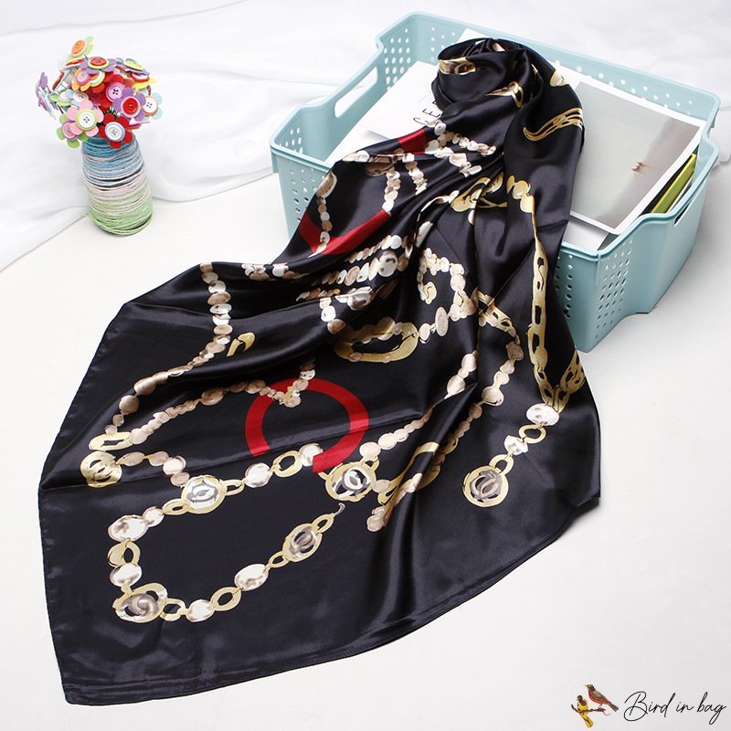 Silk scarf female new 90 * 90 simulation silk small square scarf printing scarf shawl headscarf