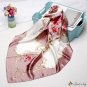 Silk scarf female new simulation silk large square scarf pink rose printed headscarf shawl box