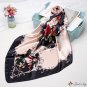Silk scarf female new simulation silk large square scarf pink rose printed headscarf shawl box
