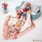 Silk scarf female new simulation silk large square scarf pink rose printed headscarf shawl box