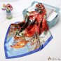 90cm silk scarf female new printing simulation silk large square scarf ink retro headscarf shawl