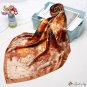 90cm silk scarf female new printing simulation silk large square scarf ink retro headscarf shawl