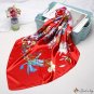 Spring and summer new satin simulation silk printing square scarf decorative silk scarf women silk s