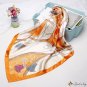 Simulation silk scarf female printing carriage chain large square scarf satin scarf 90cmX90cm
