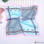 Silk scarf female new simulation silk printing color blocking small square scarf shawl 53cm