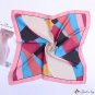 Silk scarf female new simulation silk geometric color blocking print square scarf shawl scarf