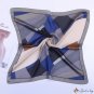 Silk scarf female new simulation silk geometric color blocking print square scarf shawl scarf