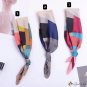 Silk scarf female new simulation silk geometric color blocking print square scarf shawl scarf
