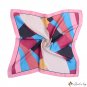 Silk scarf female new simulation silk geometric color blocking print square scarf shawl scarf