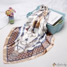 Silk scarf female new printing simulation silk small square scarf scarf shawl turban box