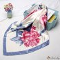 Silk scarf female new simulation silk rose printing small square scarf scarf box