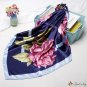 Silk scarf female new simulation silk rose printing small square scarf scarf box