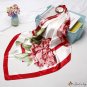 Silk scarf female new simulation silk rose printing small square scarf scarf box
