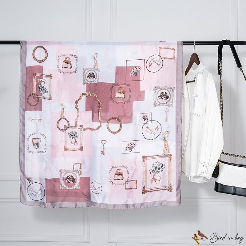 Beach silk scarf new simulation silk new silk satin large square scarf in the long paragraph vacatio