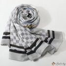 New simulation silk printing long square scarf vacation sun screen shawl new silk satin scarf female
