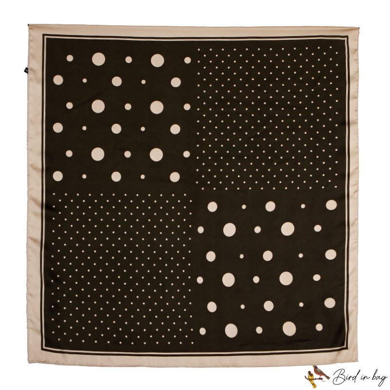 Printed silk scarf female new simulation silk polka dot square scarf vintage silk scarf