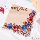 Small square scarf female simulation silk scarf printing literary scarf