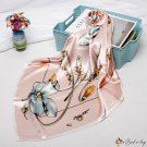 90cm printing silk scarf female new simulation silk small square scarf plain scarf headscarf