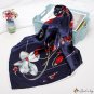 90cm printing silk scarf female new simulation silk small square scarf plain scarf headscarf