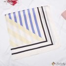 Simulation silk stripes color blocking print decorative small silk scarf female small square scarf n