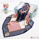 New 90cm satin simulation silk scarf plaid color blocking print scarf female shawl headscarf