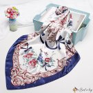 Simulation silk scarf female new printing literary small square scarf shawl
