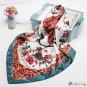 Simulation silk scarf female new printing literary small square scarf shawl