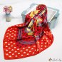 New simulation silk love print silk scarf female small square scarf shawl 90cm