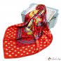 New simulation silk love print silk scarf female small square scarf shawl 90cm
