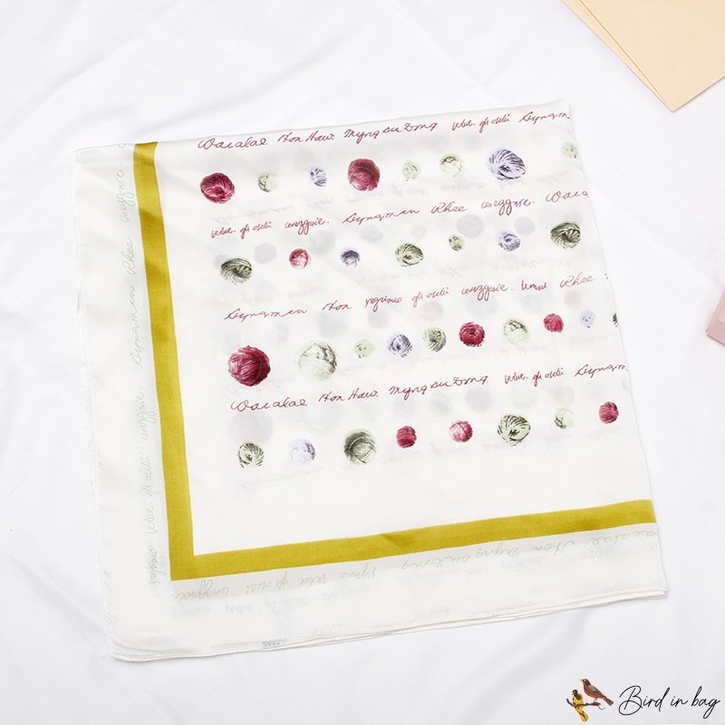 70cm silk scarf female new simulation silk cloud satin printing small square silk shawl