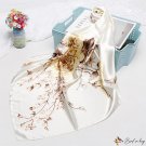 90CM silk scarf women's simulation silk love flower print small square scarf headscarf