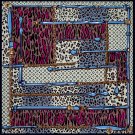 Large square scarf female new simulation silk scarf leopard print shawl scarf