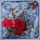 Silk scarf female new simulation silk printing vacation shawl satin large square scarf scarf