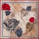 Square scarf female new simulation silk satin printing silk scarf vacation shawl scarf
