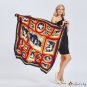 130CM large square scarf female models simulation silk twill silk printing silk scarf shawl scarf