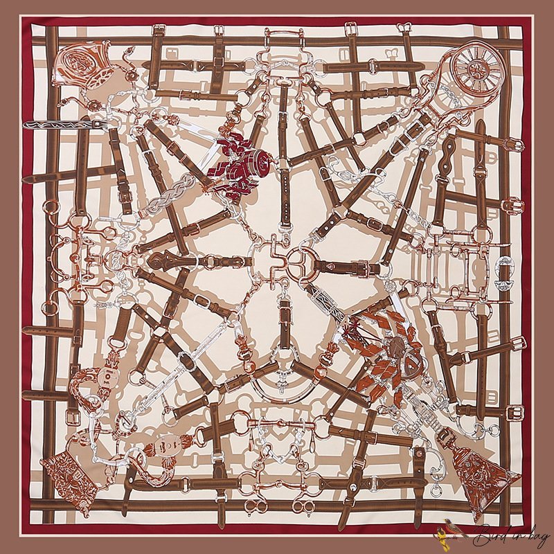 Printed silk scarf female new simulation silk large square scarf vacation wind shawl scarf