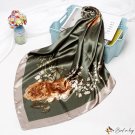 Printed silk scarf female new simulation silk square scarf headscarf scarf